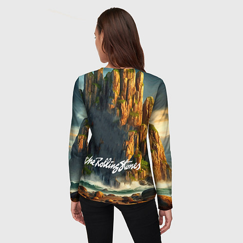 Женский лонгслив Rolling Stones - sea rocks / 3D-принт – фото 4