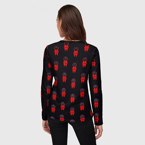 Женский лонгслив Игра в кальмара x амонг ас / 3D-принт – фото 4