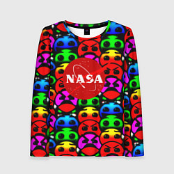 Лонгслив женский NASA smile, цвет: 3D-принт