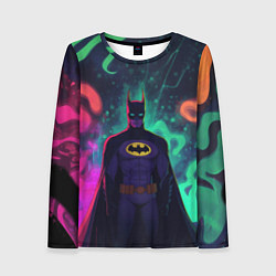 Лонгслив женский Бэтмен красочное небо, цвет: 3D-принт
