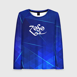 Лонгслив женский Led Zeppelin blue poly, цвет: 3D-принт