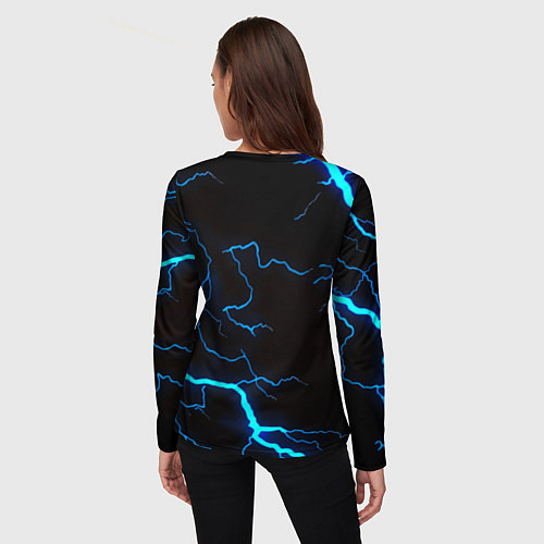 Женский лонгслив Doom молнии неоновые / 3D-принт – фото 4