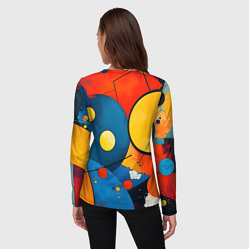 Женский лонгслив Динамичный красочный паттерн / 3D-принт – фото 4