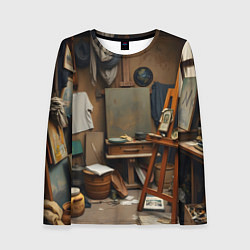 Лонгслив женский Мастерская художника, цвет: 3D-принт