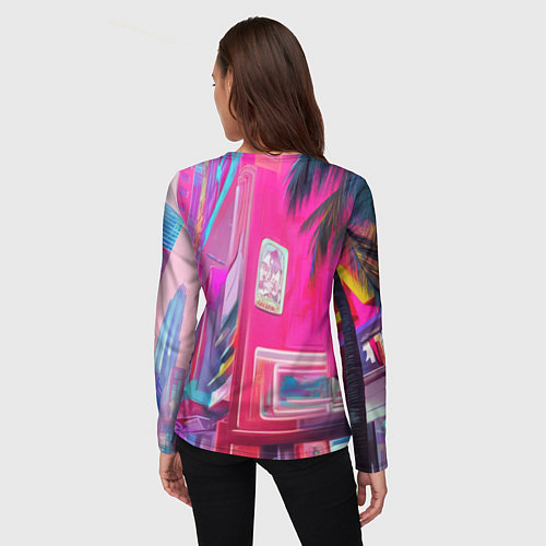 Женский лонгслив Бэтмен в розовом стиле / 3D-принт – фото 4