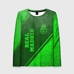 Лонгслив женский Real Madrid - green gradient вертикально, цвет: 3D-принт