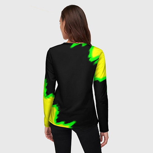 Женский лонгслив Doom огненное лого краски / 3D-принт – фото 4