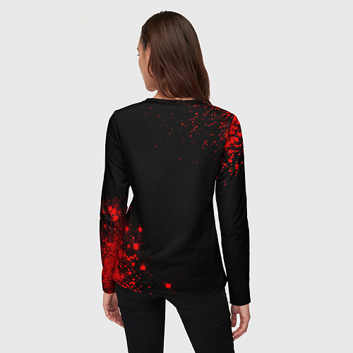 Женский лонгслив Inter - red gradient вертикально / 3D-принт – фото 4