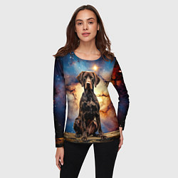 Лонгслив женский Курцхаар и космос, цвет: 3D-принт — фото 2