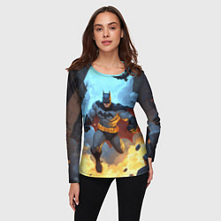 Лонгслив женский Бэтмен в прыжке, цвет: 3D-принт — фото 2