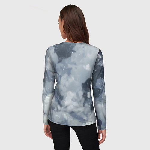 Женский лонгслив Бэтмен на фоне снегопада / 3D-принт – фото 4