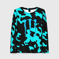 Женский лонгслив Monster energy камуфляж голубой