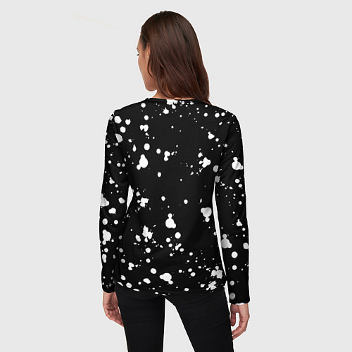 Женский лонгслив Doom белые краски всплеск / 3D-принт – фото 4