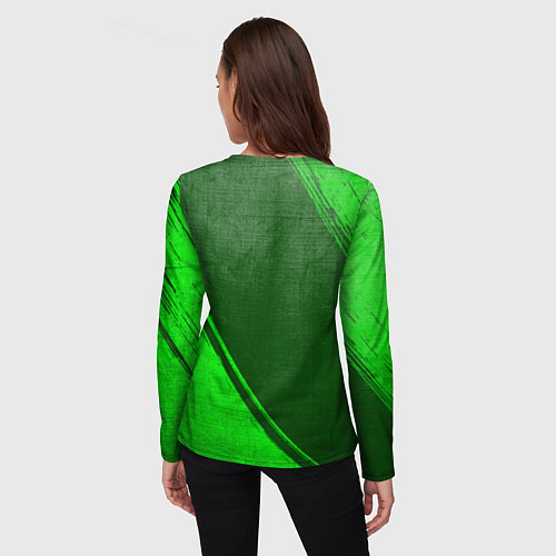 Женский лонгслив Disturbed - green gradient вертикально / 3D-принт – фото 4