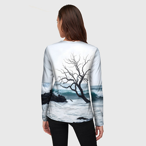Женский лонгслив Дерево в море / 3D-принт – фото 4