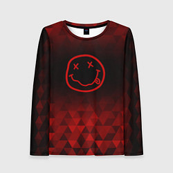 Лонгслив женский Nirvana red poly, цвет: 3D-принт