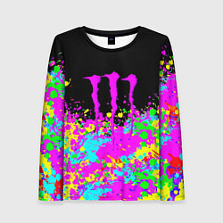 Женский лонгслив Monster energy краски неоновые