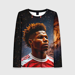 Лонгслив женский Маркус Рашфорд и космос, цвет: 3D-принт