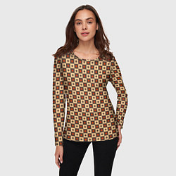 Лонгслив женский Готические шахматы, цвет: 3D-принт — фото 2