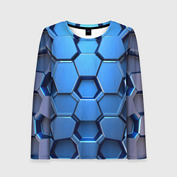 Лонгслив женский Синий бронежилет, цвет: 3D-принт