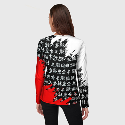 Женский лонгслив Ведьмак япония краски / 3D-принт – фото 4