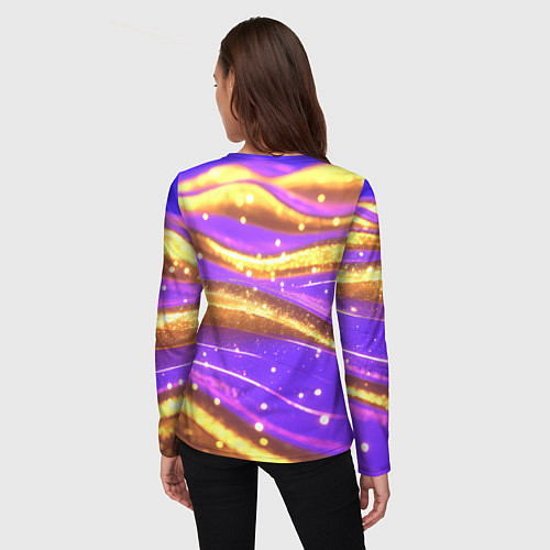Женский лонгслив Блестящая волнистая текстура / 3D-принт – фото 4