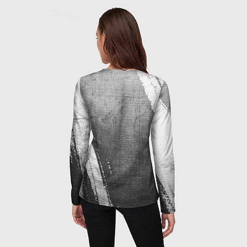 Женский лонгслив Napoli - grey gradient вертикально / 3D-принт – фото 4