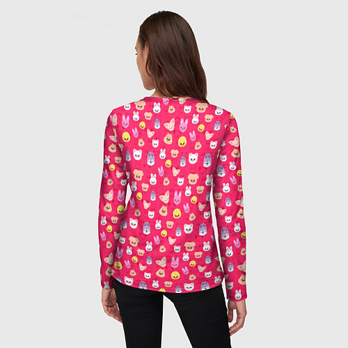 Женский лонгслив Skzoo pattern pink / 3D-принт – фото 4