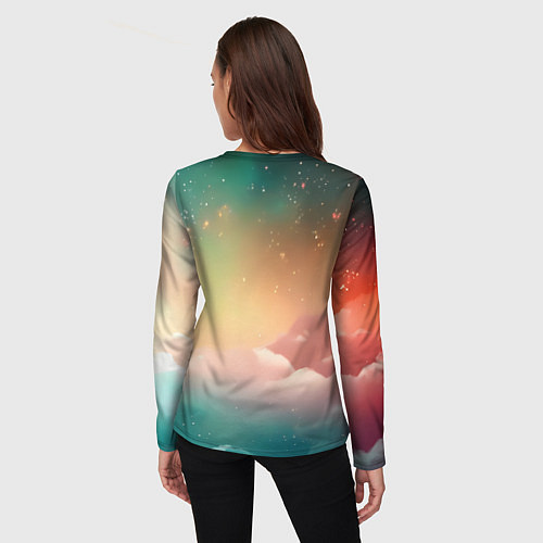 Женский лонгслив Милый лисенок спит на облаке / 3D-принт – фото 4