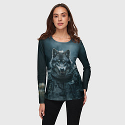 Лонгслив женский Солдат волк, цвет: 3D-принт — фото 2