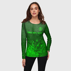 Лонгслив женский Three Days Grace - green gradient посередине, цвет: 3D-принт — фото 2