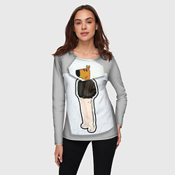 Лонгслив женский Чиловый парень - свидетель мем, цвет: 3D-принт — фото 2