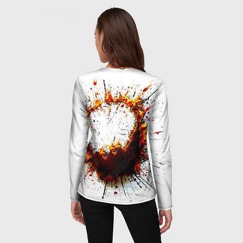 Женский лонгслив Футбольный мяч на белом / 3D-принт – фото 4