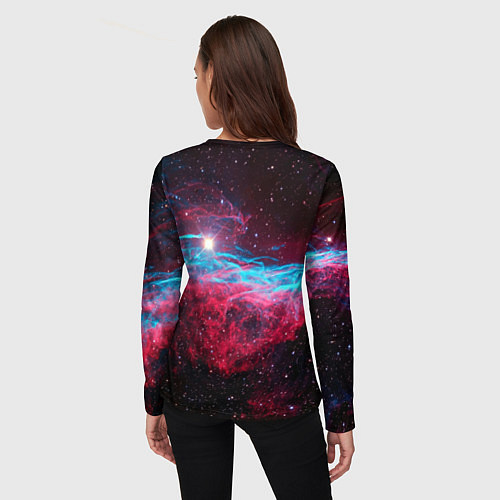 Женский лонгслив Далматинец бравый космонавт - нейроарт / 3D-принт – фото 4