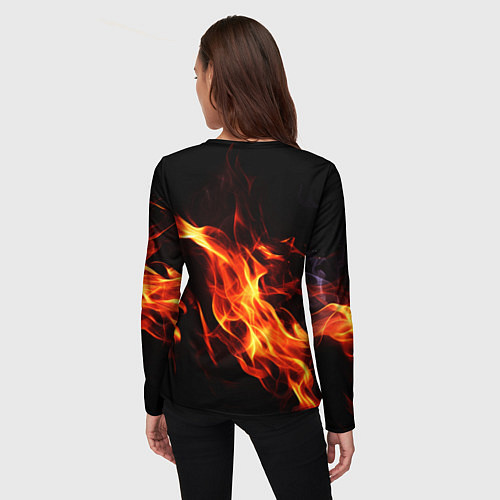 Женский лонгслив Сектор газа фон огня / 3D-принт – фото 4