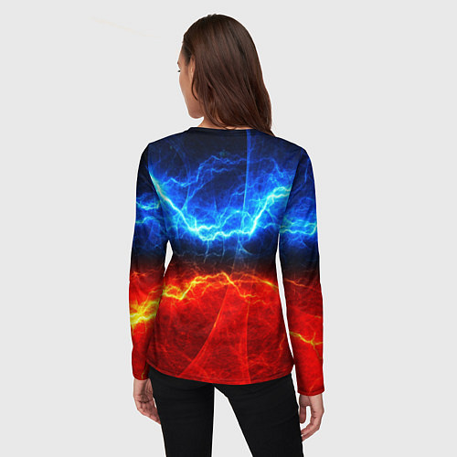 Женский лонгслив Сектор газа молнии на фоне / 3D-принт – фото 4