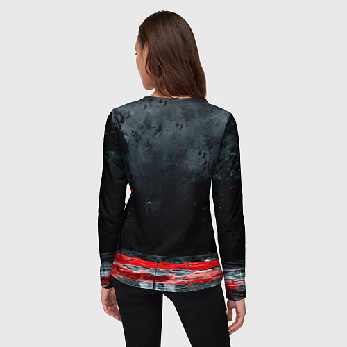 Женский лонгслив Айкидоист на черном / 3D-принт – фото 4