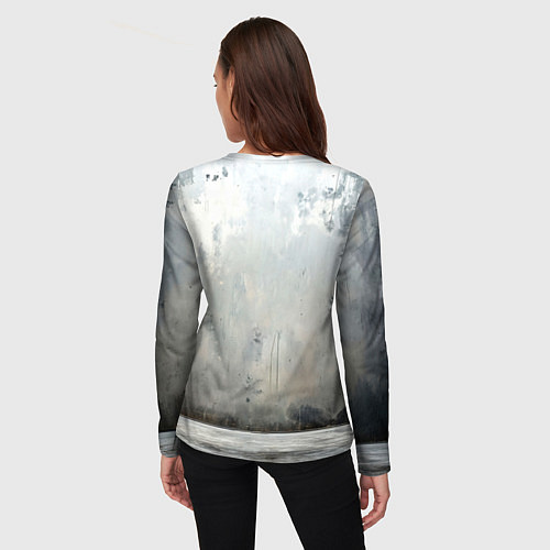 Женский лонгслив Боец айкидо на сером / 3D-принт – фото 4