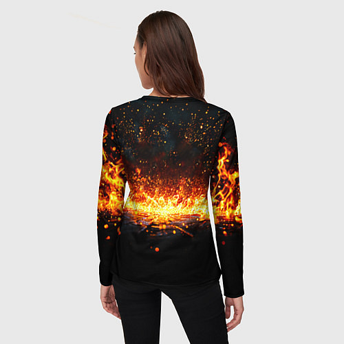 Женский лонгслив Кикбоксеркие перчатки в огне / 3D-принт – фото 4
