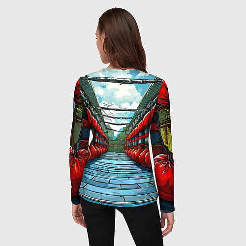 Женский лонгслив Зал Муай Тай / 3D-принт – фото 4