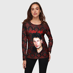 Лонгслив женский Сектор газа красные узоры, цвет: 3D-принт — фото 2