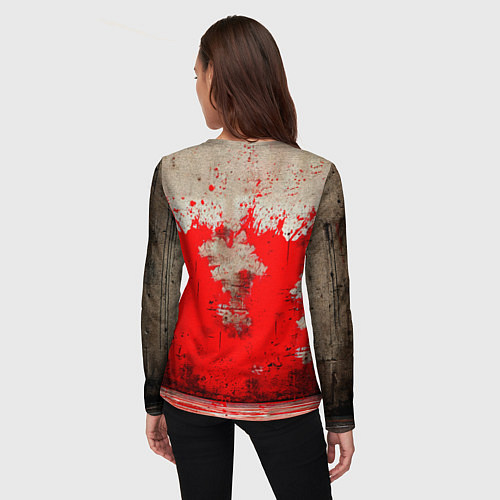 Женский лонгслив Реслер на красном / 3D-принт – фото 4