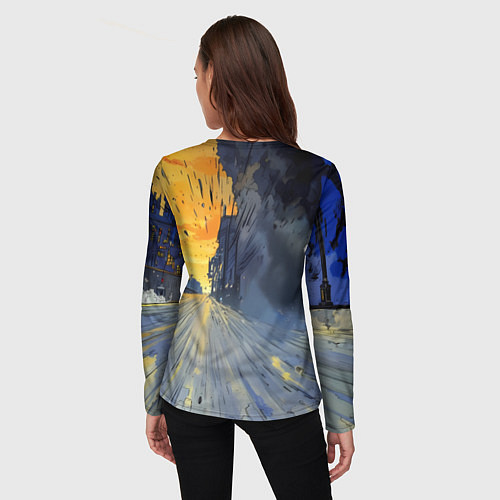 Женский лонгслив Красная BMW на скорости / 3D-принт – фото 4