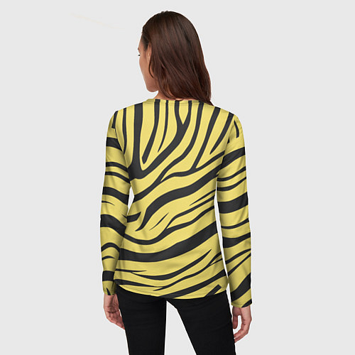Женский лонгслив Светлый тигровый паттерн / 3D-принт – фото 4