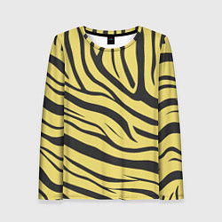 Лонгслив женский Светлый тигровый паттерн, цвет: 3D-принт