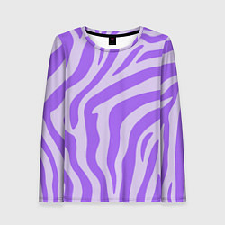 Лонгслив женский Лавандовый тигровый паттерн, цвет: 3D-принт