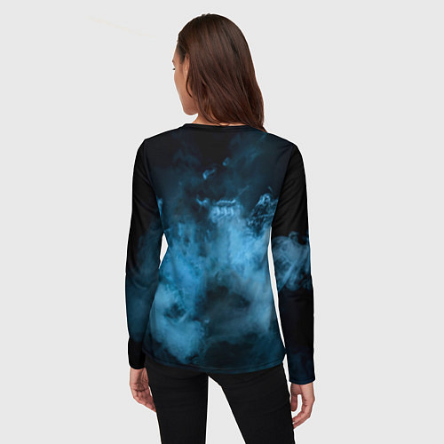 Женский лонгслив Боксер в дыму / 3D-принт – фото 4
