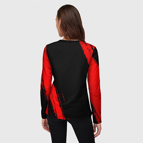 Женский лонгслив Akira - red gradient вертикально / 3D-принт – фото 4
