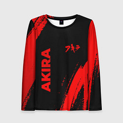 Лонгслив женский Akira - red gradient вертикально, цвет: 3D-принт