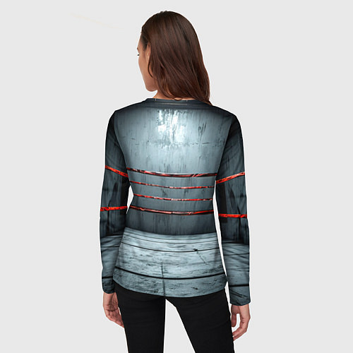 Женский лонгслив Серый ринг / 3D-принт – фото 4